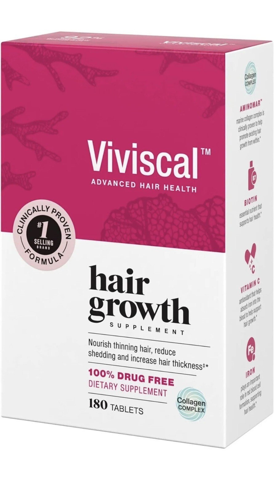 Viviscal Women's Hair Growth Dietary Supplement with Collagen Complex