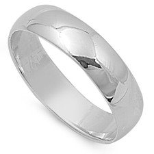 Sterling Silver Ring 6mm Plain Band 925 Nickel Free 