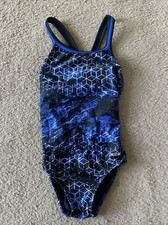 Girls Dolfin Swimsuit Size 24 Blue  Black