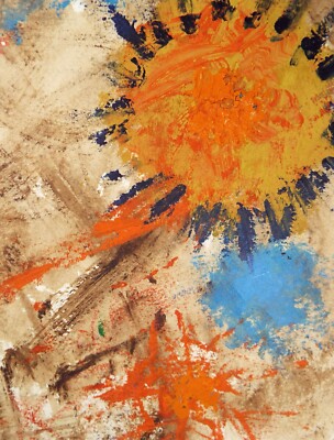 Original Aquarell, 'Impressionistische Sonnenblume', Reginald Feuerstein (20. Jahrhundert)