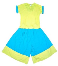 VTG Retro 2 Piece Matching Bermuda Flare Shorts Set 50s Rare Colorblock Sz S USA