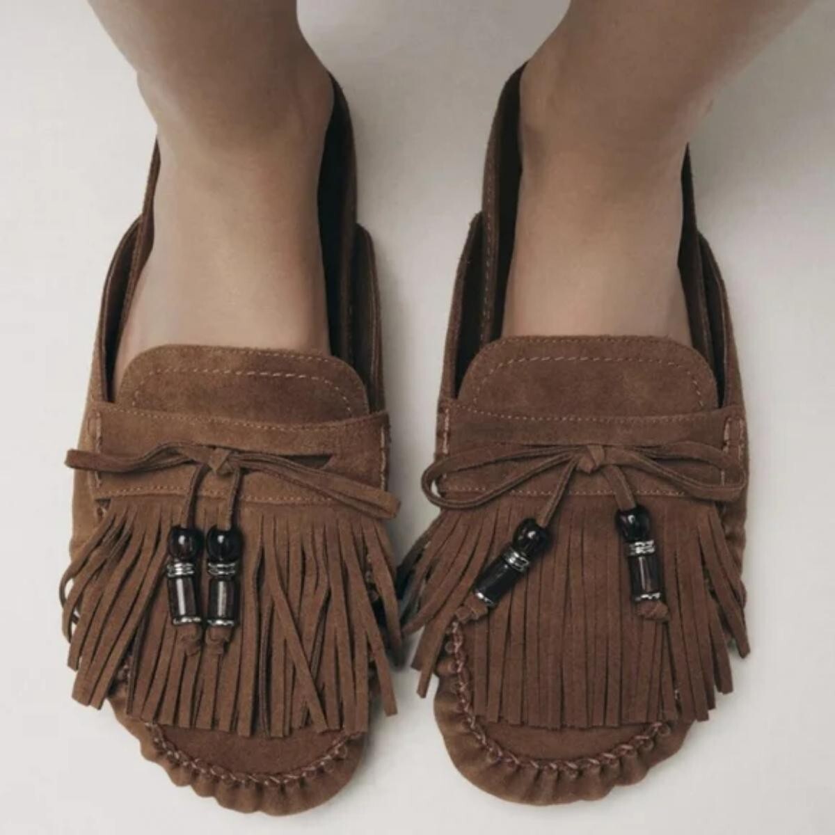 ZARA FRINGE SPLIT LEATHER CLOGS | eBay