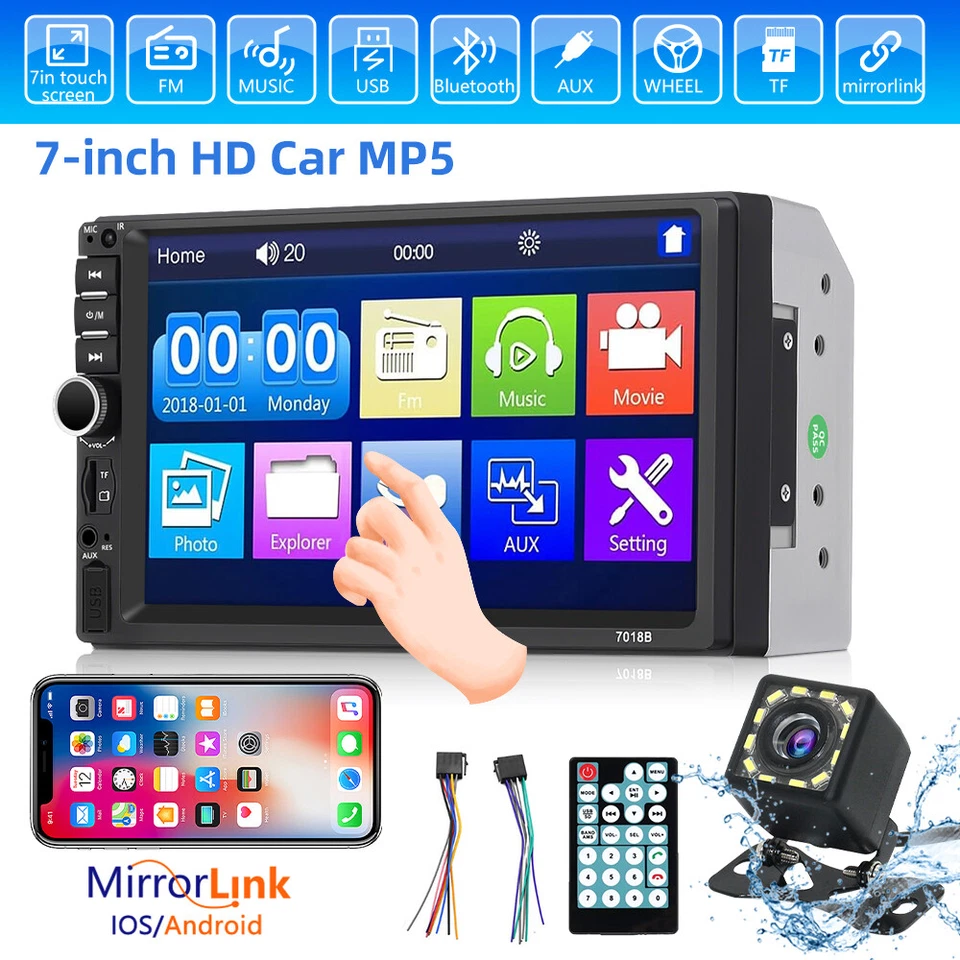 Radio Estereo De Pantalla Para Coche Carro WiFi Doble Din Bluetooth MP5 Player - Image 2 of 4
