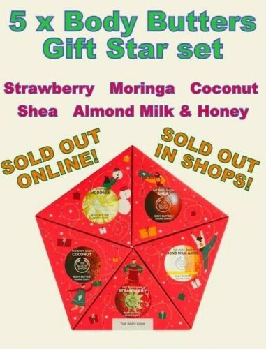 5 x Body Butters Boxed Gift Star Set THE BODY SHOP Slather & Nourish NEW - Picture 1 of 12