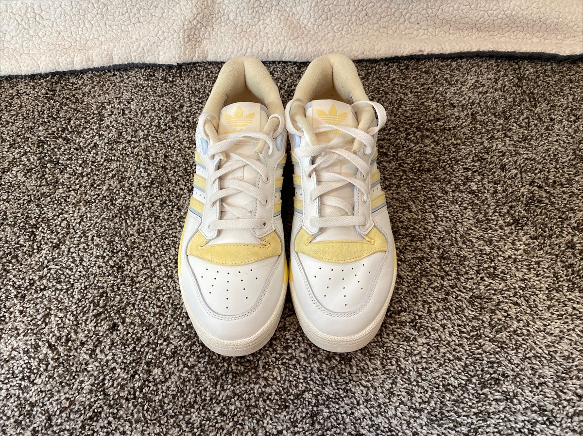 ★adidas★ Rivalry Low Yellow ADIDAS Rivalry Low Street Shoes White Yellow Gold Leather