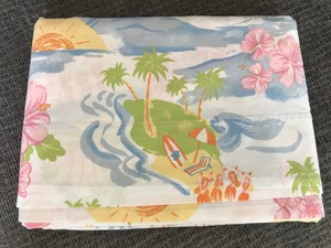 Pottery Barn Kids Vintage Pink Hawaii Tropical Theme Twin Flat