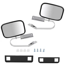 Side View Manual Mirrors Stainless Steel Pair Set Ford F-Series Pickup Truck