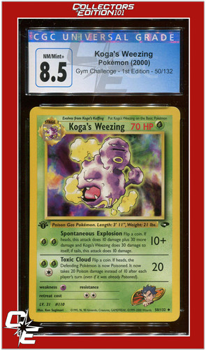 Koga's Weezing (1st Edition) graded CGC 8.5 for sale on eBay