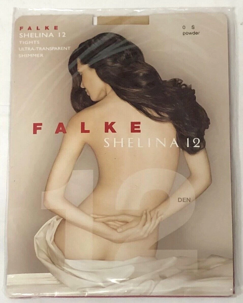 FALKE SHELINA 12 DENIER ULTRA TRANSPARENT SHIMMER TIGHTS POWDER COLOR SZ S  #4169