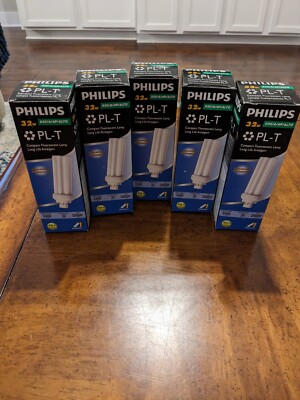 Set Of 5 Philips Alto PL-T 830/A/4P/ 32W Compact Fluorescent Light Bulb NIB