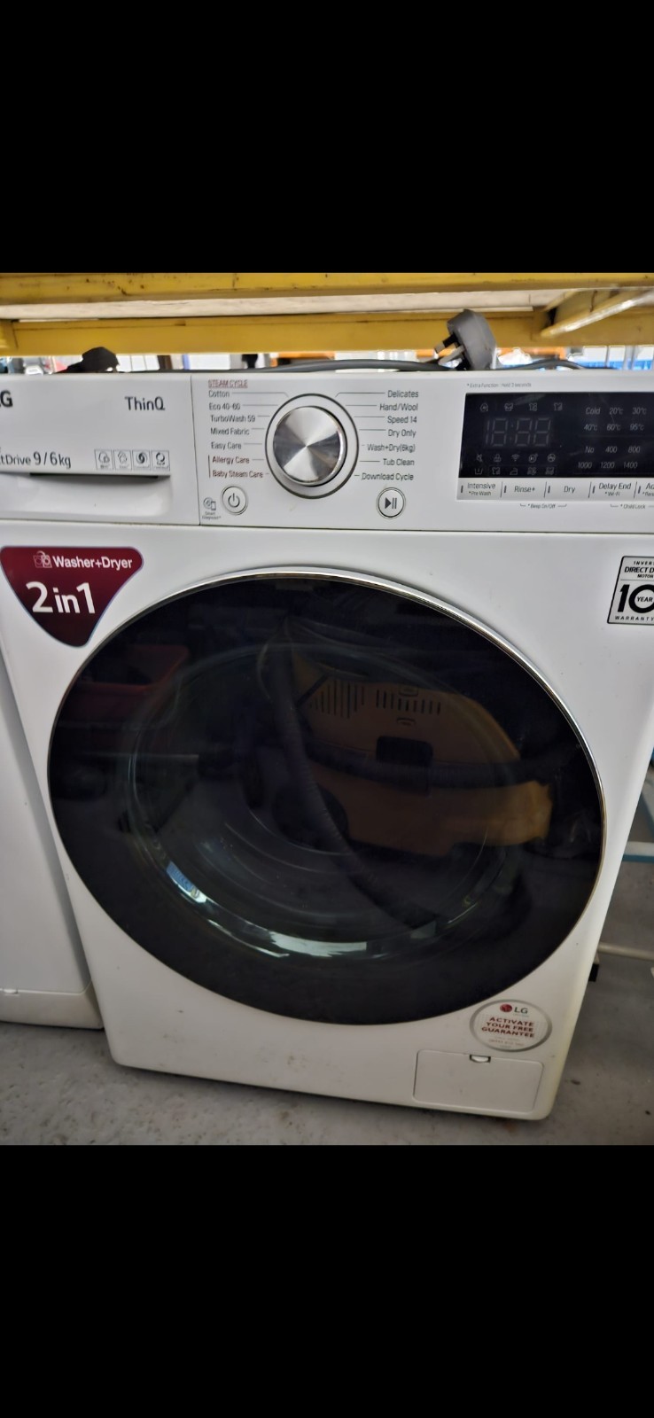LG 9kg/6kg Washer Dryer 1400rpm Inverter Direct Drive Steam TurboWash Tested