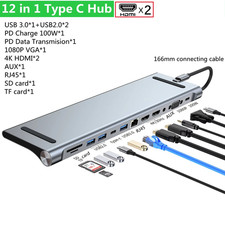 Image of 12 In 1 Type-C Laptop Docking Station USB 3.0 HDMI 4K VGA PD USB Hub For MacBook