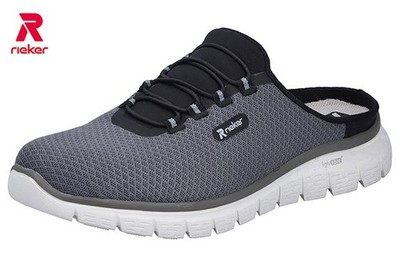 Rieker Herren Clogs Sabot Pantoletten Pantoffel Hausschuhe Schuhe grau B6681