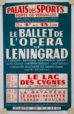 Plakat Theater 1961 LENINGRADER OPERNBALLETT
