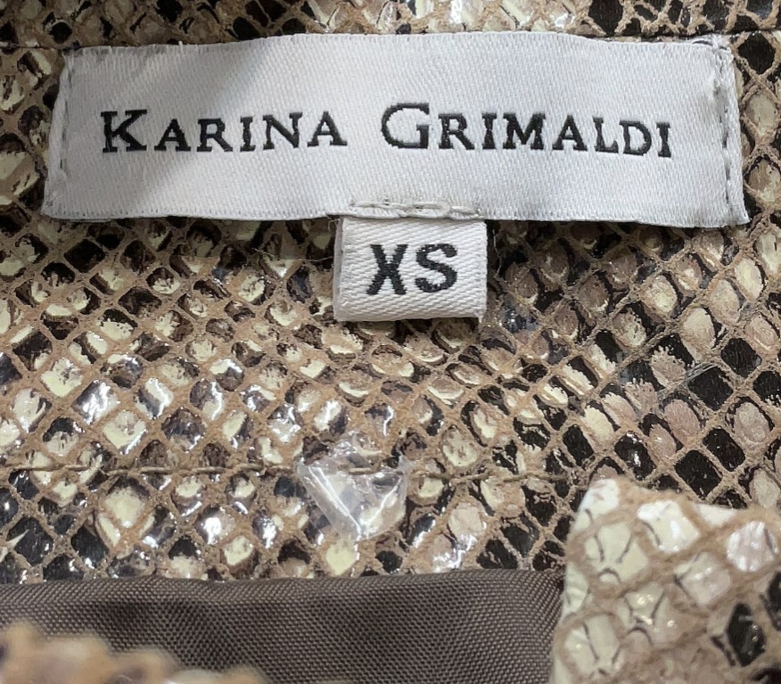 Karina Grimaldi Python Snakeskin Leather High Wai… - image 4