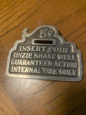 Vintage 1979 Great American Buckle Co. Chicago 5 Cent Insert Coin Belt Buckle