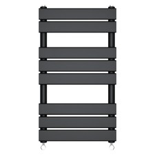 Black Flat Panel Bathroom Designer Radiator Towel Rail Central Heating Rads UK