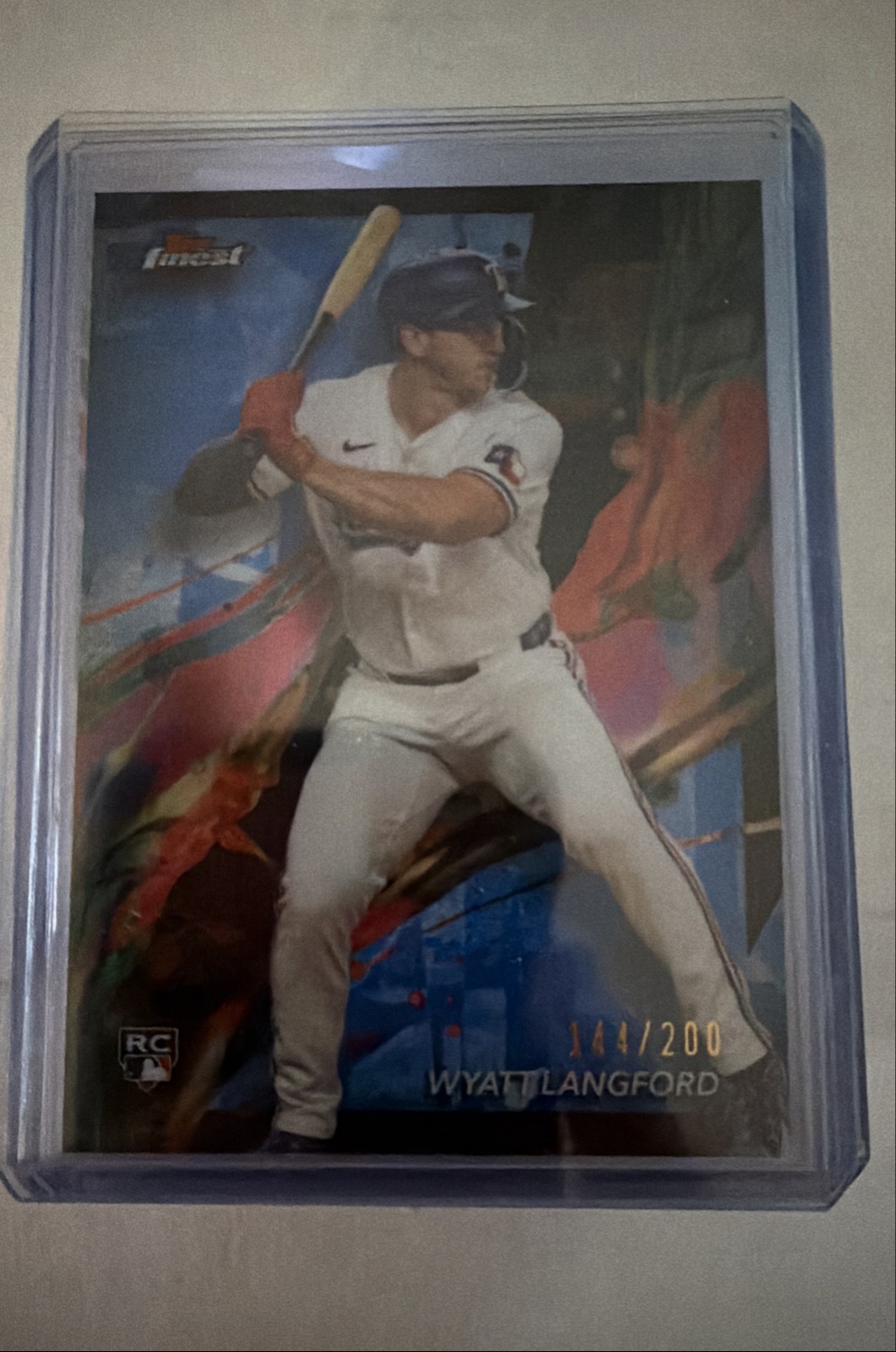 2024 Topps Finest - Common Wyatt Langford #97 Blue Refractor /200 (RC)