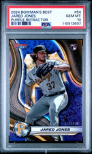 2024 Bowman's Best #54 Jared Jones RC Purple Refractor /250 Pirates PSA 10
