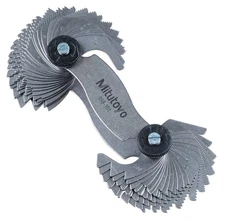 Mitutoyo 188-151 Metric-Unified Screw Pitch Gage .4-7mm/4 - 42TPI 51 Leaves
