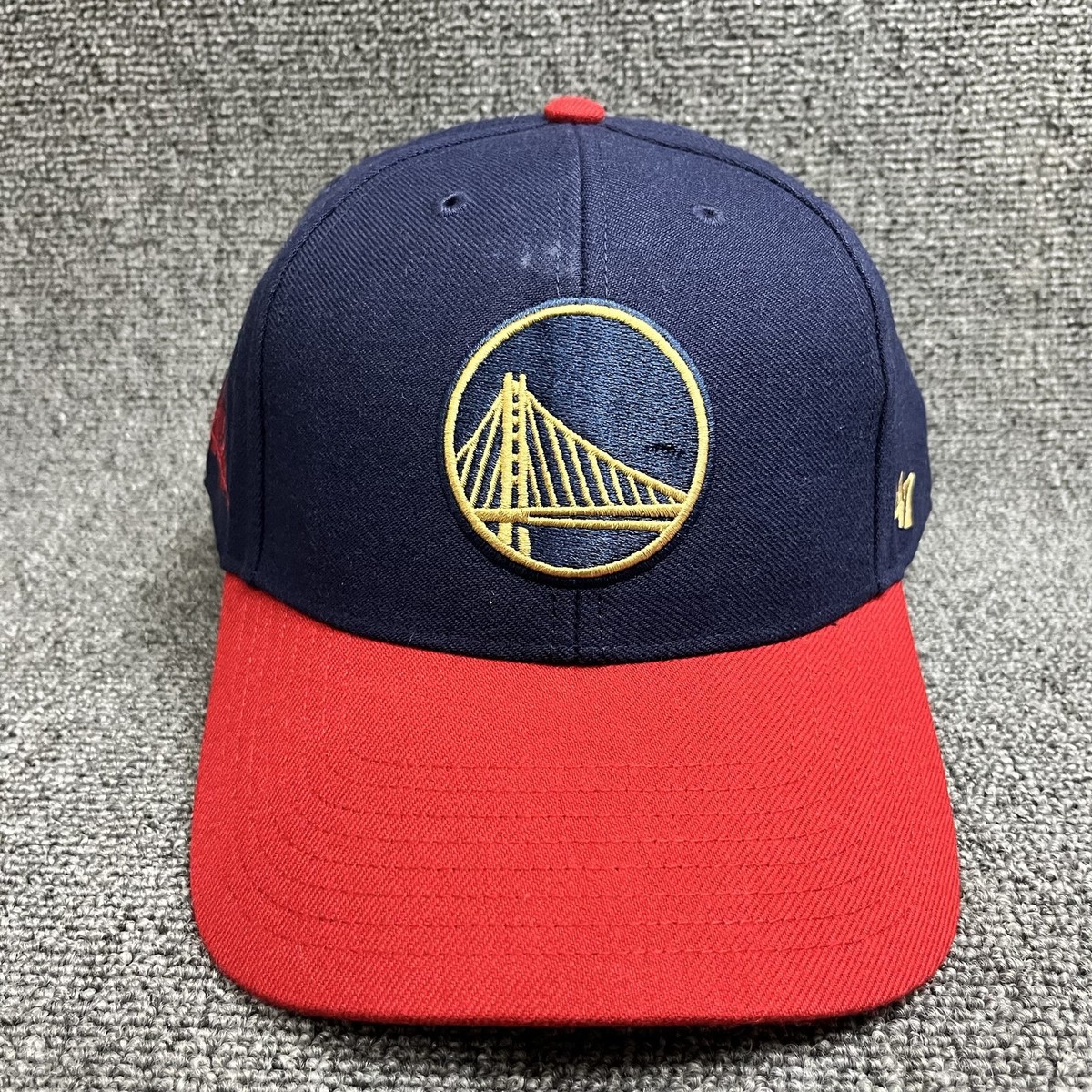 '47 Brand Golden State Warriors Snapback Hat Navy Red Adjustable Cap