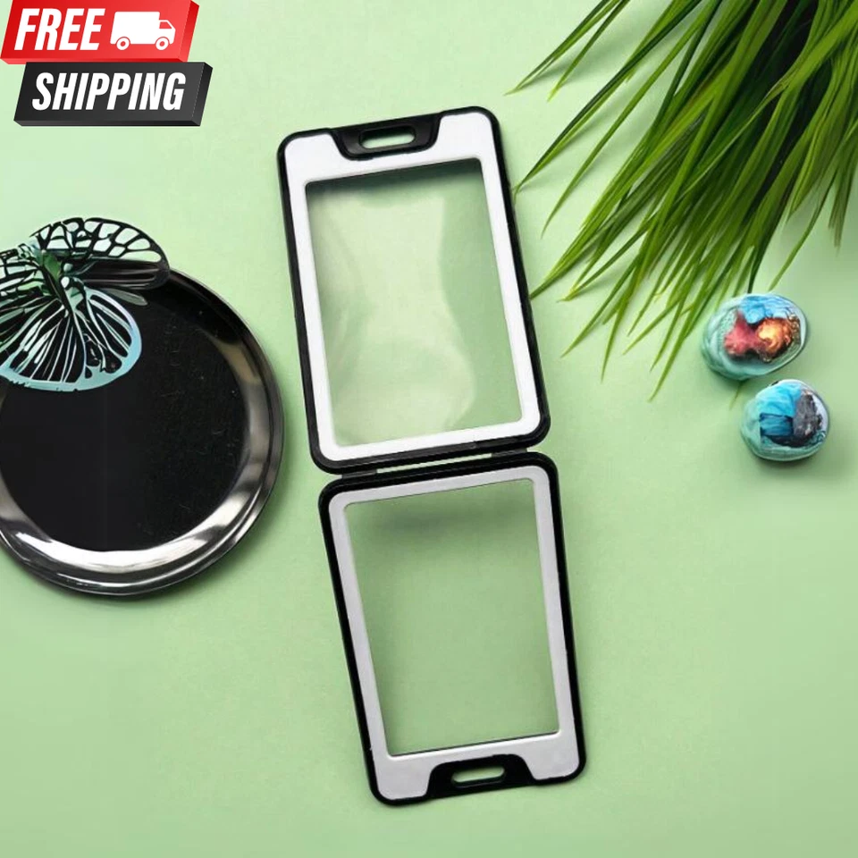 1 peça porta-crachá de identificação janela dupla face transparente suporte de cartão vertical com cordão - Imagem 4 de 4