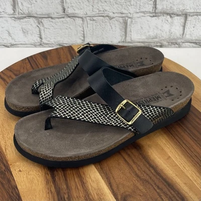 Mephisto Helen Mix Womens 9/40 Air Relax Gold Black Leather Comfort Sandals - Image 1 of 4