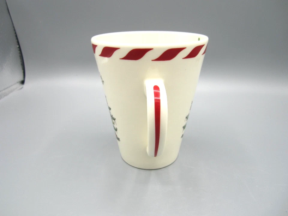 Taza de té de café Spode Christmas Tree, blanco acebo, rojo, verde 14 oz (C5) Foto 4 de 4