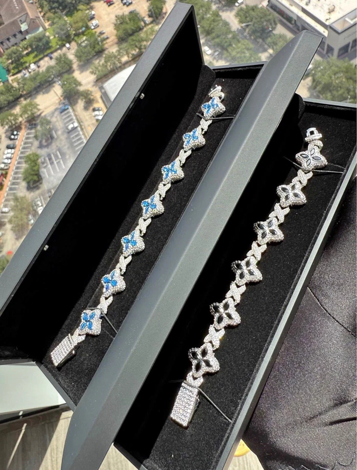 Pulsera Trébol Moissanita Color D/Vvs1 Plata de Ley 925 (1) Foto 3 de 3