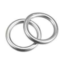 2pcs 316 Stainless Steel Round Ring Welded O-Rings 30mm 1.18" ID 6mm Thick