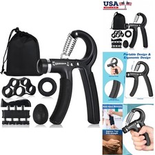 5 Pack Hand Grip Strengthener Kit Adjustable Resistance Gripper Hand Trainer