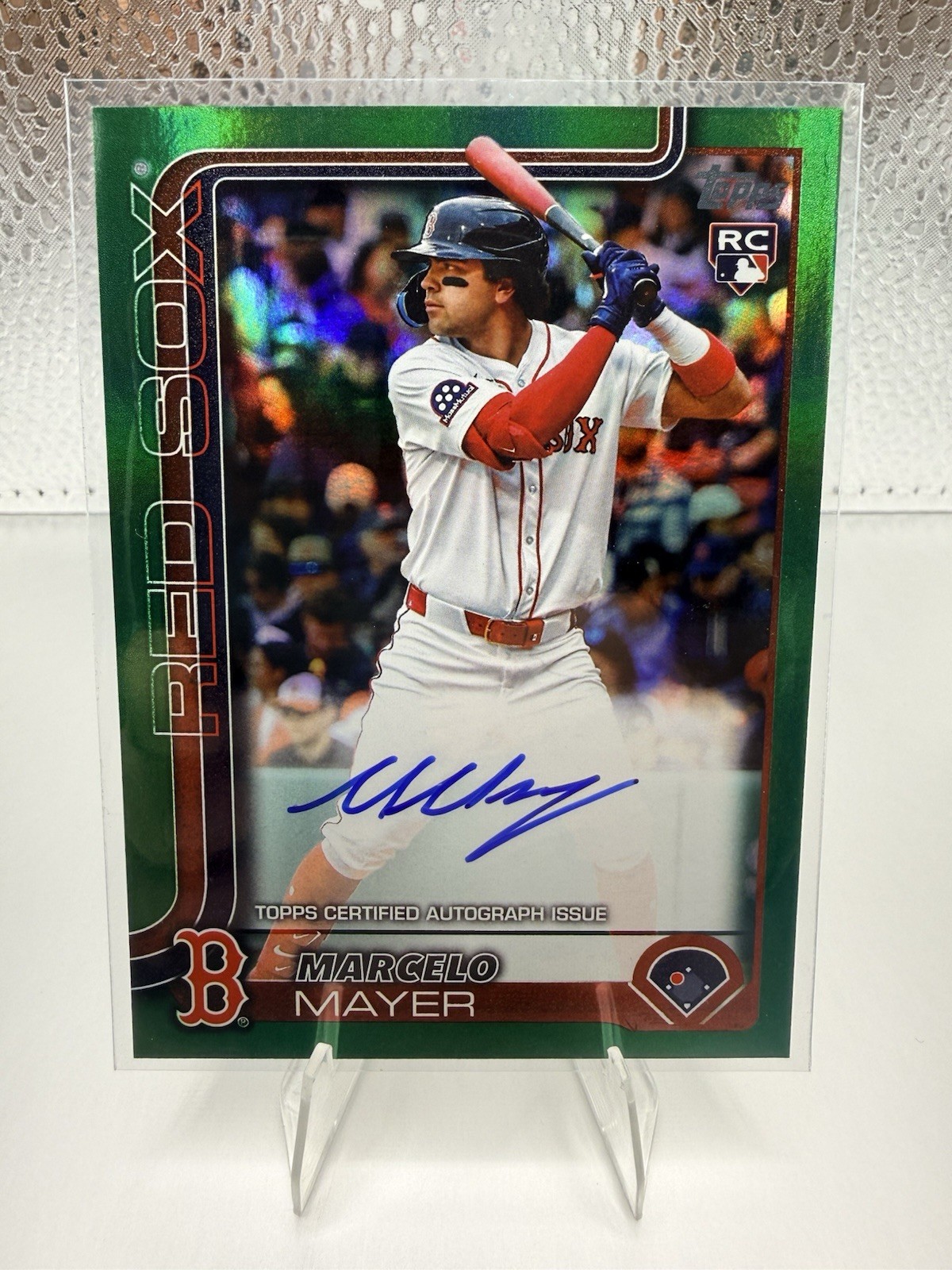 2025 Topps Update Flagship Real One Auto Marcelo Mayer #US105 Green Foil /99