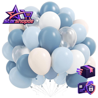 Luftballons Geburtstag Staubig Blau Weiß 60 StüCk Party Deko Feier