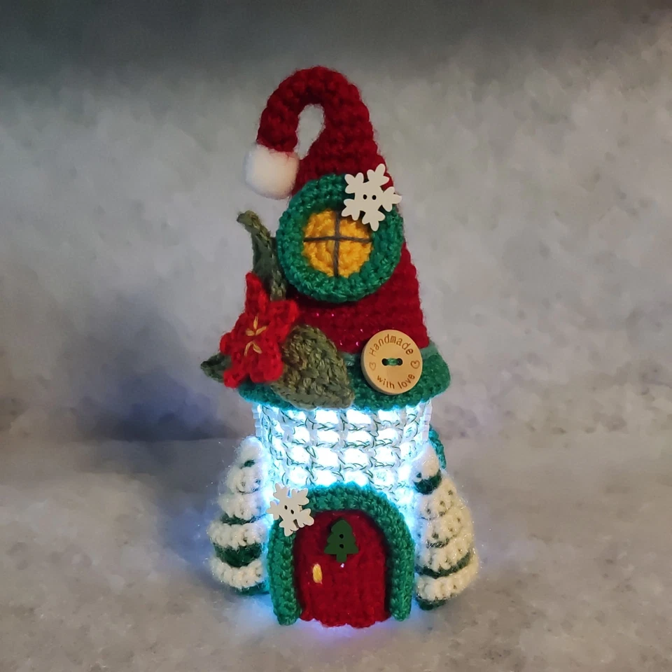 Wichtelhaus, Laterne, Weihnachten, gehäkelt, Handarbeit, neu, Unikat ❄️❄️❄️ - Bild 4 von 4