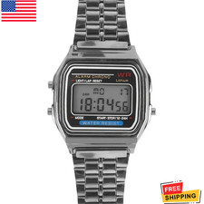 F-91W-1 Men  s 2025 Digital Silver Steel Watch Classic Alarm Light Waterproof