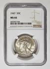 (LD) 1947 50C Walking Liberty MS66
