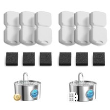 12-Pack Cat Water Fountain Filters 6 Carbon 6 Foam for Stainless Steel S11 Pet
