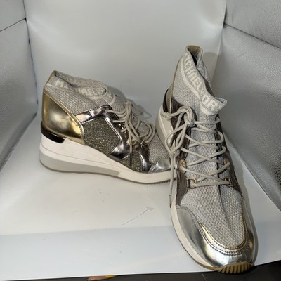 Michael Kors Hilda Knit  And Glitter Chain Mesh Trainer Size 8.5