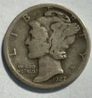 Semi Key Date Set 1927 D Mercury Silver Dime VG  /  Fine