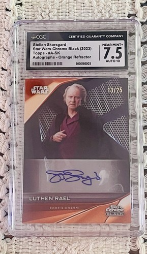 2023 Star Wars Chrome Black- Skarsgard Auto Luthen Rael Refractor 13/25 CGC 7.5
