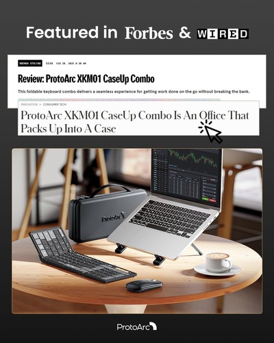 ProtoArc Foldable Keyboard Mouse Combo, XKM01 CaseUp Portable Bluetooth Keybo... - Picture 2 of 9