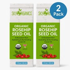 Sky Organics Organic Rosehip Seed Oil 1oz 2 Pack New