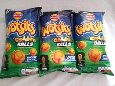 3 packs of  Wotsits FIFA Goldenball crisps Smokin cheese Ltd edit. Free P&P
