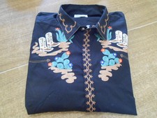 Rockmount Ranch Wear Shirt Mens 2XL Western Pearl Snap Embroidered Cactus Saddle