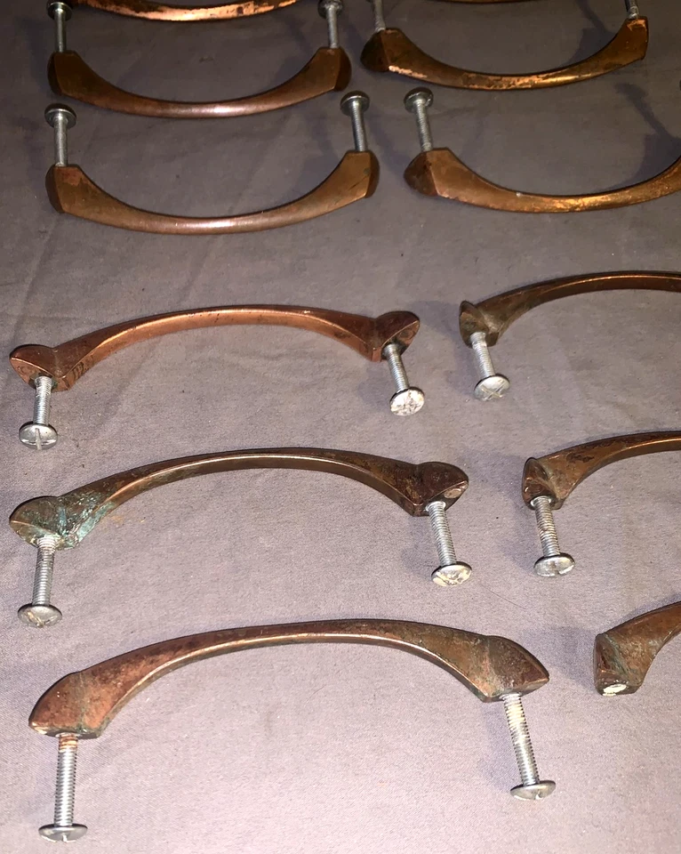 Great Set  14  Older Vintage  Copper  Drawer Pulls  4 1/2" wide - Image 3 of 3