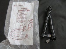 H4DU-3 Black Modular Telephone Handset Spring Cord Short Western Electric NOS