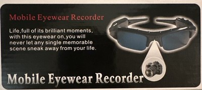 Mobile Eyewear Recorder Glasses  HD Video Built-In 2GB Memory Sleek Design NEW