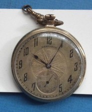 1920's Hamilton Grade 912  17j Open Faced Gold Filled Pocket Watch