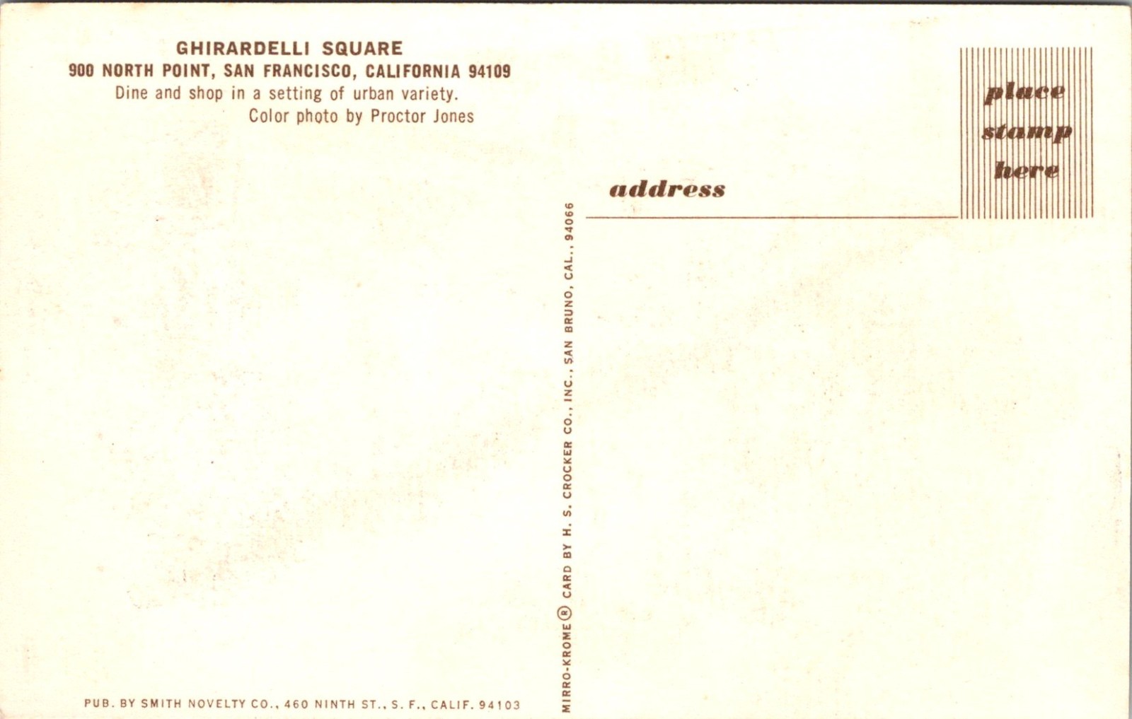 1900s 'GHIRADELLI'S Ground Chocolate First On Deck' Postcard