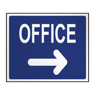 Horizontal Vinyl Stickers Office Blue with Right Arrow Sign Facility Industrial